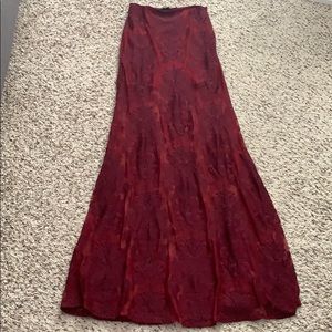 For love & lemon burgundy long skirt. Size small